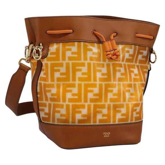 FENDI Zucca Canvas Shoulder Bag Orange Auth 114244V - Picture 1 of 16